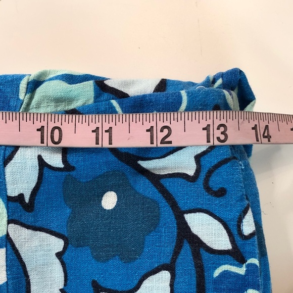 RHODE X Target Blue Floral Linen Blend Short Sleeve Wide Leg Jumpsuit Small - Picture 16 of 17